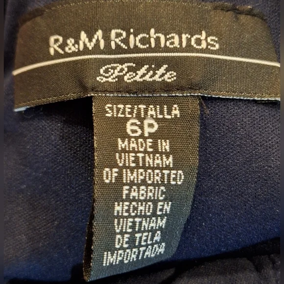 NWT R&M RICHARDS Navy and Gold Maxi Dress - Picture 9 of 10